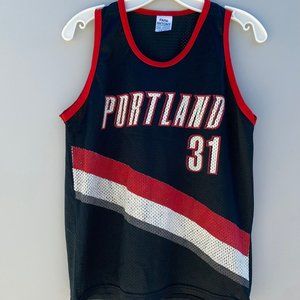 Park Antony Pro Sport Vintage NBA Portland Trail Blazers Red Black Jersey